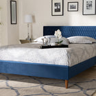 Baxton Studio Frida Glam and Luxe Royal Blue Velvet Fabric Upholstered Queen Size Bed