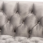 Baxton Studio Zanetta Glam and Luxe Gray Velvet Upholstered Gold Finished Sofa