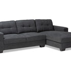 Baxton Studio Langley Modern and Contemporary Dark Grey Fabric Upholstered Sectional Sofa with Right Facing Chaise