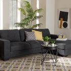 Baxton Studio Langley Modern and Contemporary Dark Grey Fabric Upholstered Sectional Sofa with Right Facing Chaise