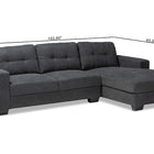 Baxton Studio Langley Modern and Contemporary Dark Grey Fabric Upholstered Sectional Sofa with Right Facing Chaise