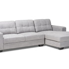 Baxton Studio Langley Modern and Contemporary Light Grey Fabric Upholstered Sectional Sofa with Right Facing Chaise