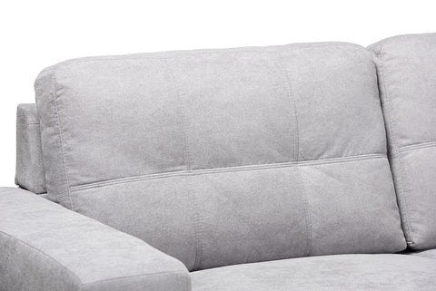 Baxton Studio Langley Modern and Contemporary Light Grey Fabric Upholstered Sectional Sofa with Right Facing Chaise