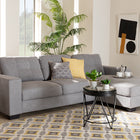 Baxton Studio Langley Modern and Contemporary Light Grey Fabric Upholstered Sectional Sofa with Right Facing Chaise