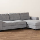 Baxton Studio Langley Modern and Contemporary Light Grey Fabric Upholstered Sectional Sofa with Right Facing Chaise