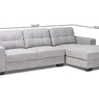 Baxton Studio Langley Modern and Contemporary Light Grey Fabric Upholstered Sectional Sofa with Right Facing Chaise