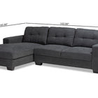 Baxton Studio Langley Modern and Contemporary Dark Grey Fabric Upholstered Sectional Sofa with Left Facing Chaise