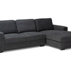 Baxton Studio Nevin Modern and Contemporary Dark Grey Fabric Upholstered Sectional Sofa with Right Facing Chaise