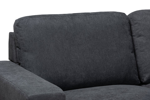 Baxton Studio Nevin Modern and Contemporary Dark Grey Fabric Upholstered Sectional Sofa with Right Facing Chaise