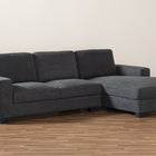 Baxton Studio Nevin Modern and Contemporary Dark Grey Fabric Upholstered Sectional Sofa with Right Facing Chaise