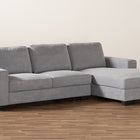 Baxton Studio Nevin Modern and Contemporary Light Grey Fabric Upholstered Sectional Sofa with Right Facing Chaise