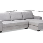 Baxton Studio Nevin Modern and Contemporary Light Grey Fabric Upholstered Sectional Sofa with Right Facing Chaise