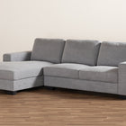 Baxton Studio Nevin Modern and Contemporary Light Grey Fabric Upholstered Sectional Sofa with Left Facing Chaise