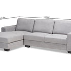 Baxton Studio Nevin Modern and Contemporary Light Grey Fabric Upholstered Sectional Sofa with Left Facing Chaise