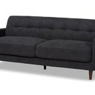 Baxton Studio Allister Mid-Century Modern Dark Grey Fabric Upholstered Sofa