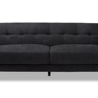 Baxton Studio Allister Mid-Century Modern Dark Grey Fabric Upholstered Sofa