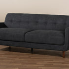 Baxton Studio Allister Mid-Century Modern Dark Grey Fabric Upholstered Sofa