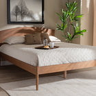 Baxton Studio Leanora Mid-Century Modern Ash Wanut Finished King Size Wood Platform Bed