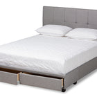 Baxton Studio Netti Light Grey Fabric Upholstered 2-Drawer Queen Size Platform Storage Bed