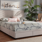 Baxton Studio Netti Beige Fabric Upholstered 2-Drawer Queen Size Platform Storage Bed