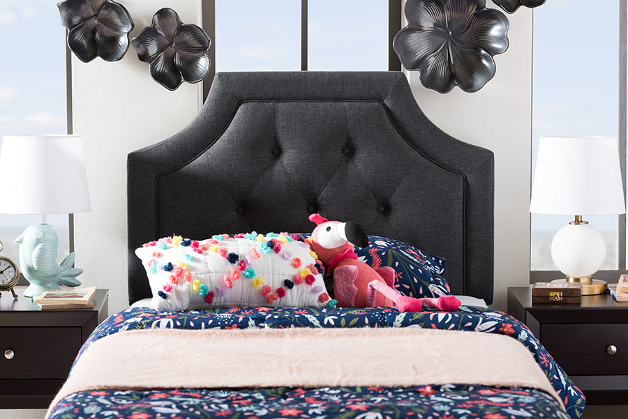 Baxton Studio Mars Modern and Contemporary Dark Grey Fabric Twin Size Headboard