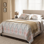 Baxton Studio Hampton Modern and Contemporary Light Beige Fabric Upholstered King Size Bed