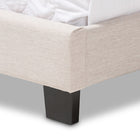 Baxton Studio Willis Modern and Contemporary Light Beige Fabric Upholstered Queen Size Bed