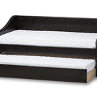 Baxton Studio Barnstorm Modern and Contemporary Black Faux Leather Upholstered Daybed with Guest Trundle Bed