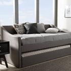 Baxton Studio Barnstorm Modern and Contemporary Grey Fabric Upholstered Daybed with Guest Trundle Bed