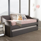 Baxton Studio Barnstorm Modern and Contemporary Grey Fabric Upholstered Daybed with Guest Trundle Bed