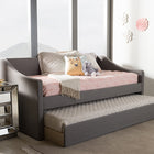 Baxton Studio Barnstorm Modern and Contemporary Grey Fabric Upholstered Daybed with Guest Trundle Bed