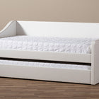 Baxton Studio Barnstorm Modern and Contemporary White Faux Leather Upholstered Daybed with Guest Trundle Bed