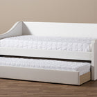 Baxton Studio Barnstorm Modern and Contemporary White Faux Leather Upholstered Daybed with Guest Trundle Bed