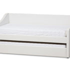 Baxton Studio Barnstorm Modern and Contemporary White Faux Leather Upholstered Daybed with Guest Trundle Bed