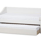 Baxton Studio Barnstorm Modern and Contemporary White Faux Leather Upholstered Daybed with Guest Trundle Bed