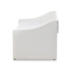 Baxton Studio Barnstorm Modern and Contemporary White Faux Leather Upholstered Daybed with Guest Trundle Bed