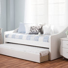 Baxton Studio Barnstorm Modern and Contemporary White Faux Leather Upholstered Daybed with Guest Trundle Bed