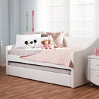 Baxton Studio Barnstorm Modern and Contemporary White Faux Leather Upholstered Daybed with Guest Trundle Bed