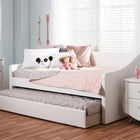 Baxton Studio Barnstorm Modern and Contemporary White Faux Leather Upholstered Daybed with Guest Trundle Bed