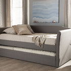 Baxton Studio Camino Modern and Contemporary Grey Fabric Upholstered Daybed with Guest Trundle Bed