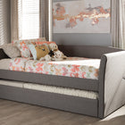 Baxton Studio Camino Modern and Contemporary Grey Fabric Upholstered Daybed with Guest Trundle Bed