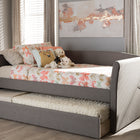 Baxton Studio Camino Modern and Contemporary Grey Fabric Upholstered Daybed with Guest Trundle Bed