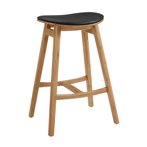 Greenington SKOL Counter Height Stool With Leather Seat, Caramelized (Set of 2)