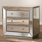 Baxton Studio Edeline Hollywood Regency Glamour Style Mirrored 3-Drawer Chest