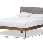 Baxton Studio Clifford Mid-Century Light Grey Fabric and Medium Brown Finish Wood Full Size Platform Bed