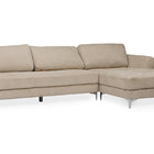 Baxton Studio Agnew Contemporary Light Beige Microfiber Right Facing Sectional Sofa