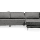 Baxton Studio Agnew Contemporary Grey Microfiber Right Facing Sectional Sofa