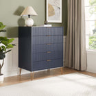 Manhattan Comfort DUMBO Modern 5-Drawer Tall Dresser in Midnight Blue