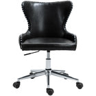 Meridian Furniture Hendrix Faux Leather Office Chair - Chrome - Office Chairs