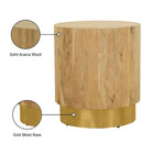 Meridian Furniture Acacia Round End Table - Gold - End Table